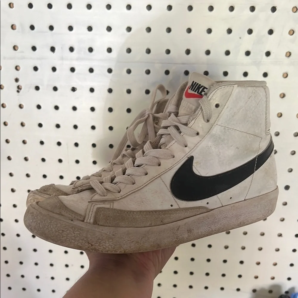 Nike Cream and Black High-Top Sneakers